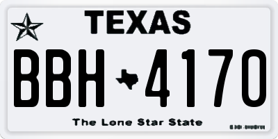 TX license plate BBH4170