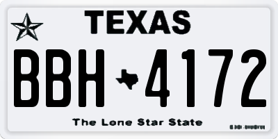 TX license plate BBH4172