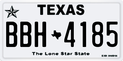TX license plate BBH4185