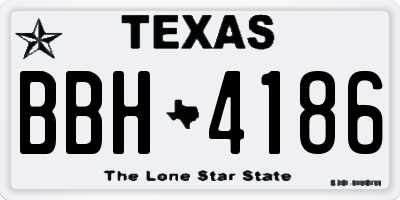 TX license plate BBH4186