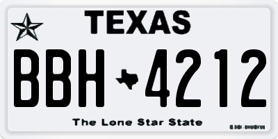 TX license plate BBH4212