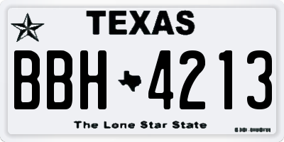 TX license plate BBH4213