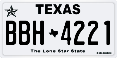 TX license plate BBH4221