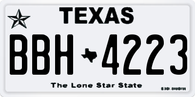 TX license plate BBH4223
