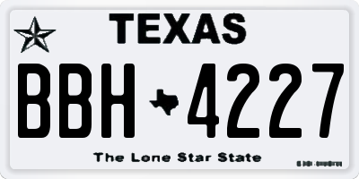 TX license plate BBH4227