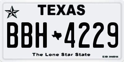 TX license plate BBH4229
