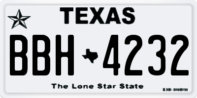 TX license plate BBH4232