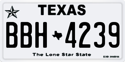 TX license plate BBH4239