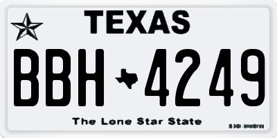 TX license plate BBH4249