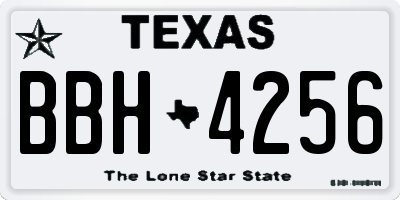 TX license plate BBH4256