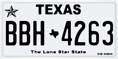 TX license plate BBH4263