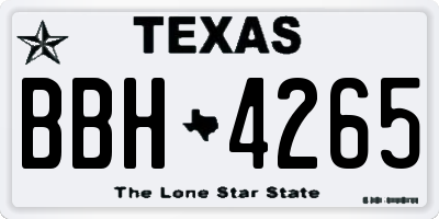 TX license plate BBH4265