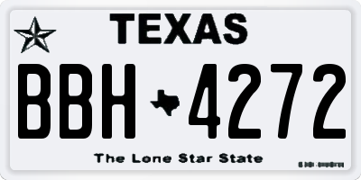 TX license plate BBH4272