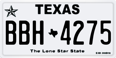 TX license plate BBH4275