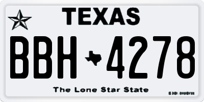 TX license plate BBH4278
