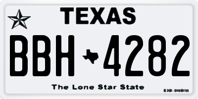 TX license plate BBH4282