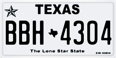 TX license plate BBH4304