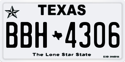 TX license plate BBH4306