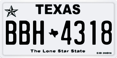 TX license plate BBH4318