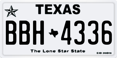 TX license plate BBH4336