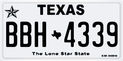 TX license plate BBH4339