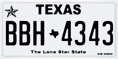 TX license plate BBH4343