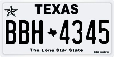 TX license plate BBH4345