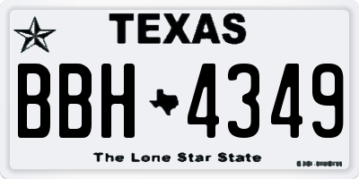 TX license plate BBH4349