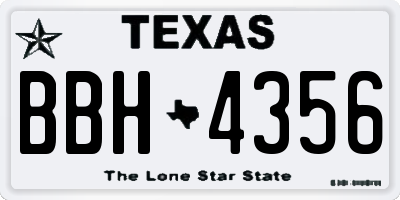 TX license plate BBH4356