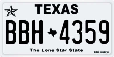 TX license plate BBH4359
