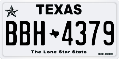 TX license plate BBH4379