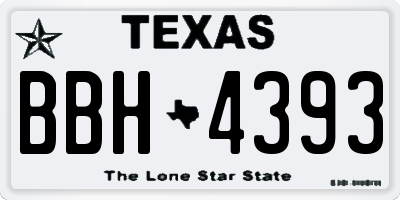TX license plate BBH4393