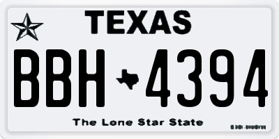 TX license plate BBH4394
