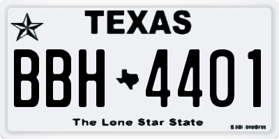 TX license plate BBH4401
