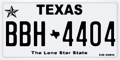TX license plate BBH4404