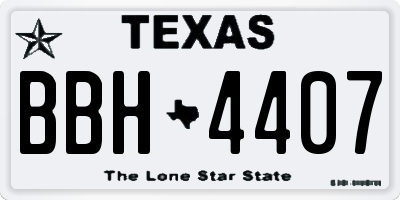 TX license plate BBH4407
