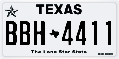 TX license plate BBH4411