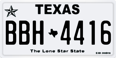 TX license plate BBH4416