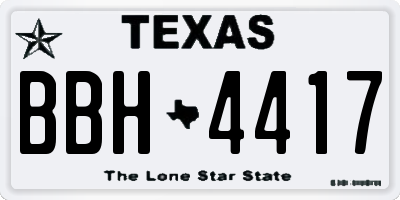 TX license plate BBH4417