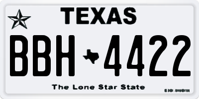 TX license plate BBH4422