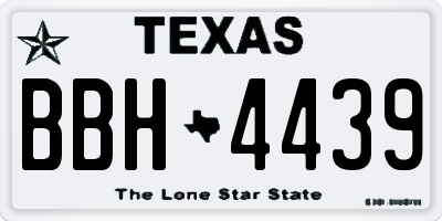 TX license plate BBH4439