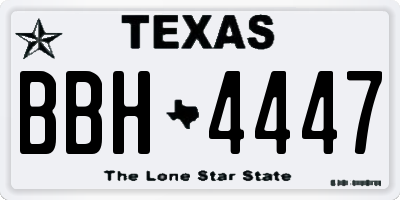 TX license plate BBH4447