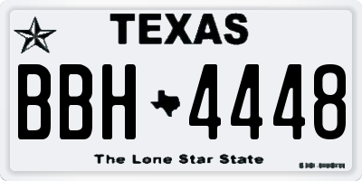 TX license plate BBH4448