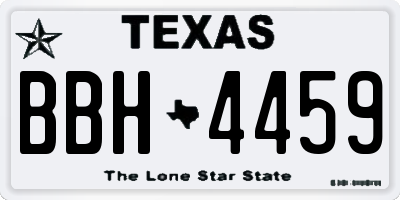 TX license plate BBH4459
