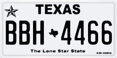 TX license plate BBH4466
