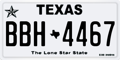 TX license plate BBH4467