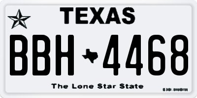 TX license plate BBH4468