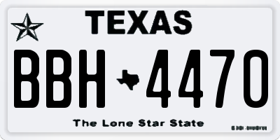 TX license plate BBH4470