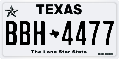 TX license plate BBH4477