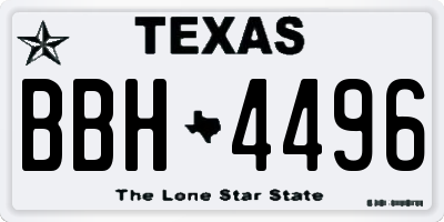TX license plate BBH4496